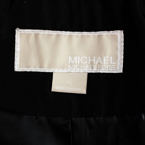 Michael Kors Coat PS Petite Small Black Down Quilted Fur Collar Hood Jacket EUC - Picture 7 of 11